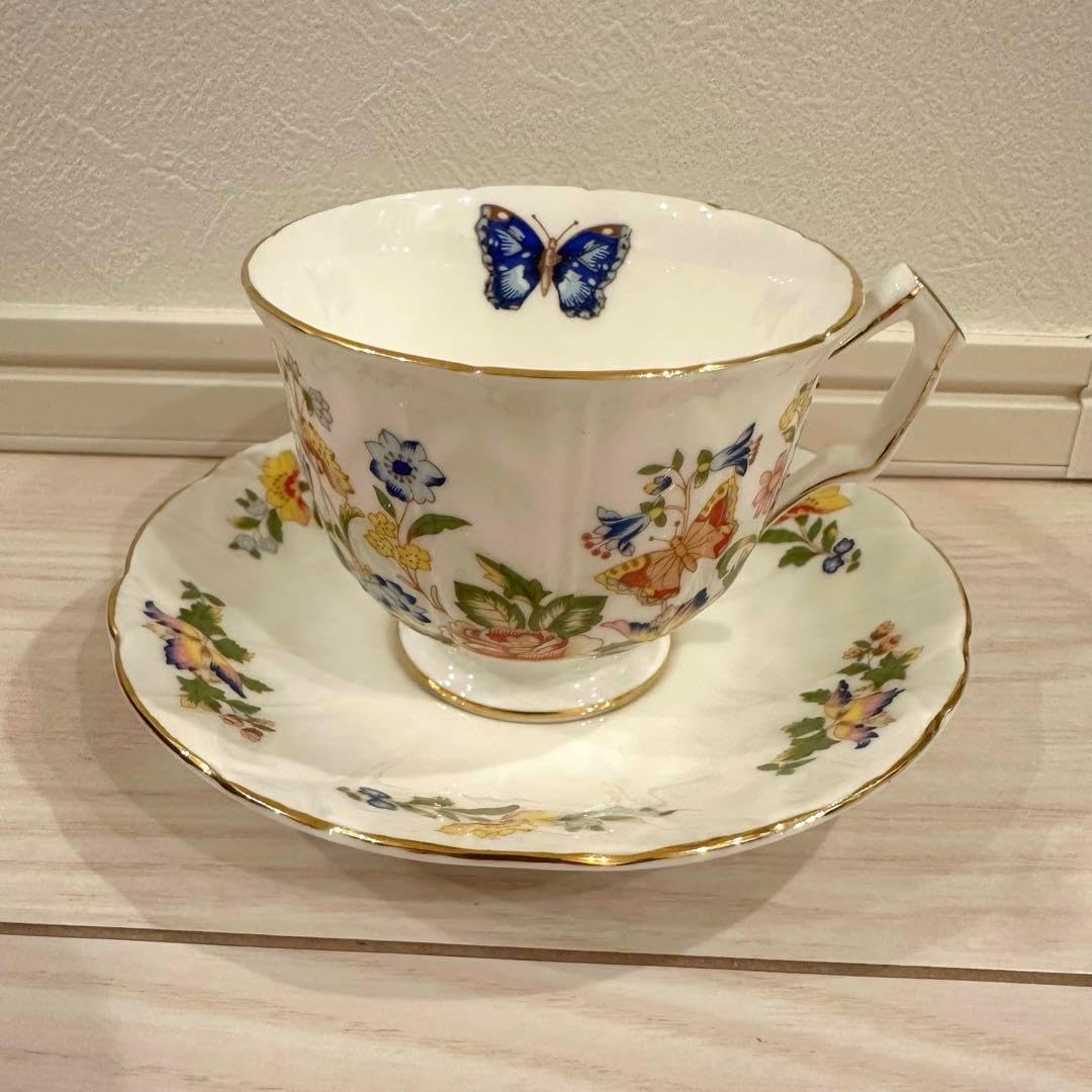 Aynsley エインズレイ アンティーク カップ&ソーサー ターコイズ